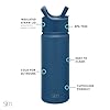 Simple Modern Kids Water Bottle with Straw Lid Vacuum Insulated Stainless Steel Metal Thermos Bottles | Reusable Leak Proof BPA-Free Flask for School | Summit Collection | 18oz, Slumberland #1