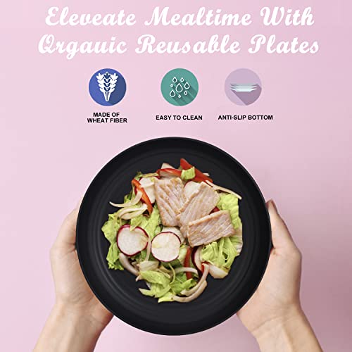 Wheat Straw Plates - 8 Inch Unbreakable Dinner Plates Set of 8 - Dishwasher & Microwave Safe Plastic Plates Reusable - Lightweight Plates for kitchen,R.V (Classic Series) - Image 6