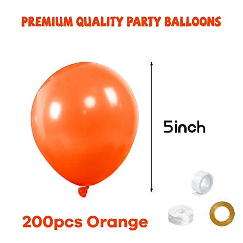Image of Orange Balloons 110Pcs, 5 Inch Small Latex Party Balloons, Mini Thick Orange Balloons for Birthday Wedding Baby Shower Decorations.