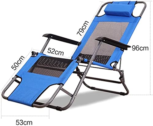 Chaise longue pliante bleue réglable avec appui-tête pour jardin - 5