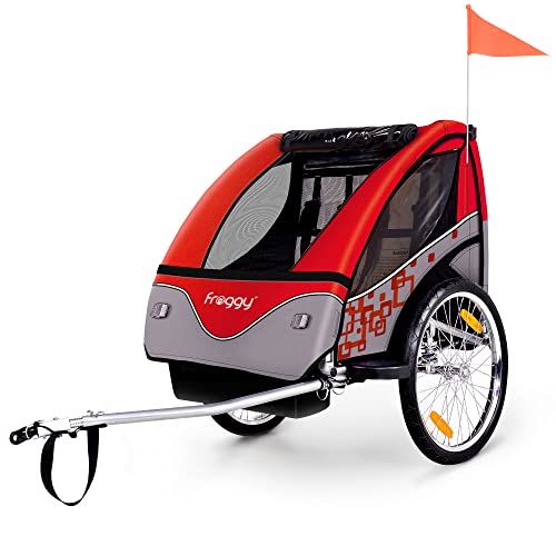 FROGGY Kinder Fahrradanhänger mit Federung - 5-Punkt Sicherheitsgurt,...