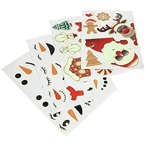 Ubersweet Christmas Stickers Decoration, Snowman Elk Pattern Stickers Non Toxic and Safe PVC Material for Window Glass Doors, Mirrors, Refrigerator, Door, Shop Window