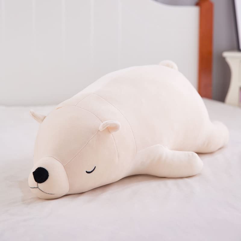 Lindo Juguete de Peluche de Oso Polar Muñeca de Oso Polar Suave Almohada para Dormir Muñeca de Animales de Peluche para niños Regalos de cumpleaños de Navidad Blanco-A 90 cm