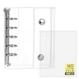 Hueapion シール帳 透明 女の子 はがせる m5 シール バインダー シール手帳 クリアバインダー 5穴 マイクロ5 シール収納 推し活グッズ （透明）