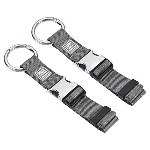 Image of M METERXITY 2 Pack Luggage Straps - Adjustable Travel Baggage Accessory Suitcase Belt Carry Clip with Jacket Gripper Holder, Apply to Travel (0.98 Feet, Gray)
