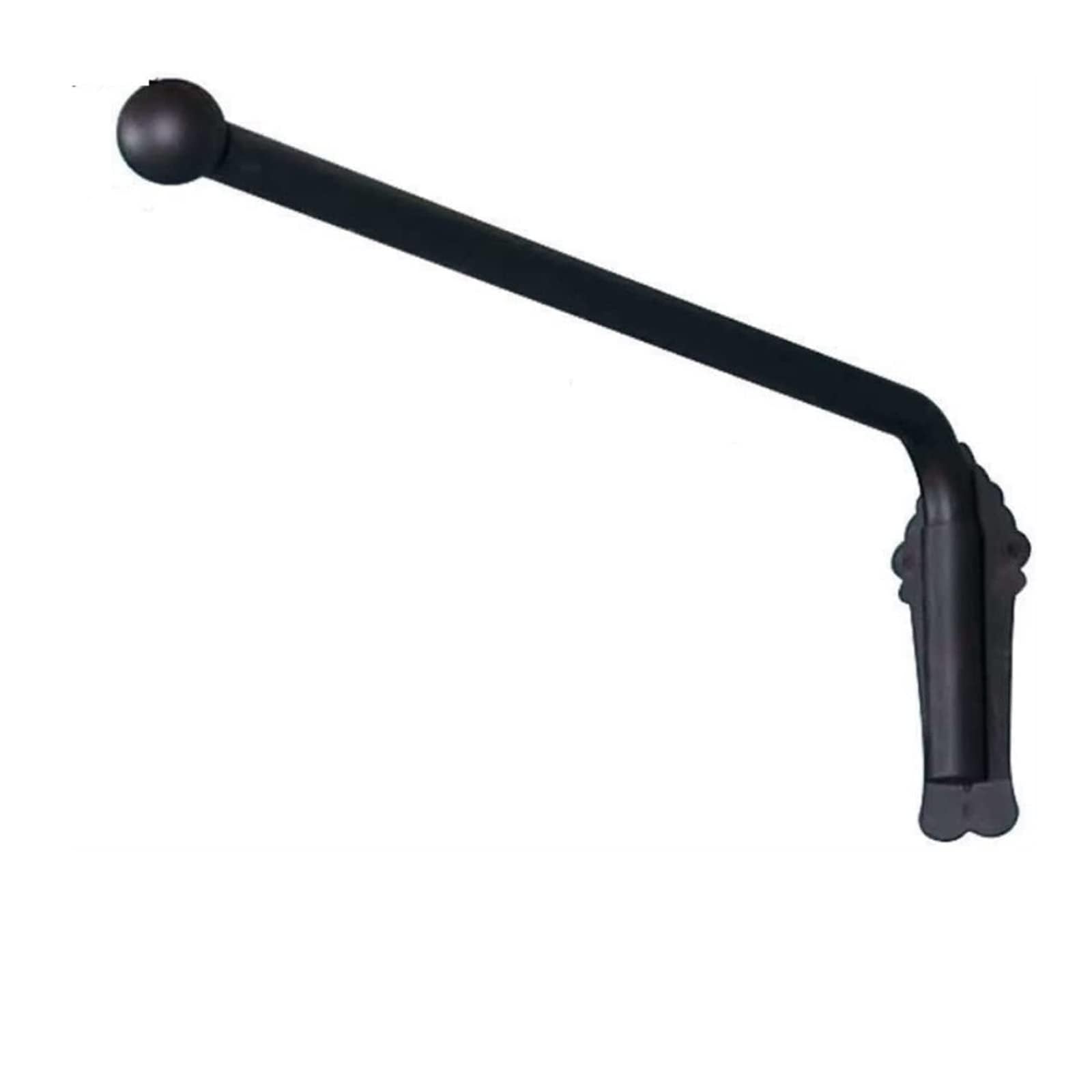 Wytrzymały karnisz wahadłowy 120 cm / 47 regulowany nośność 40 kg średnica 25 mm głowica kulowa konstrukcja do kuchni i łazienki stylowe czarne wykończenie