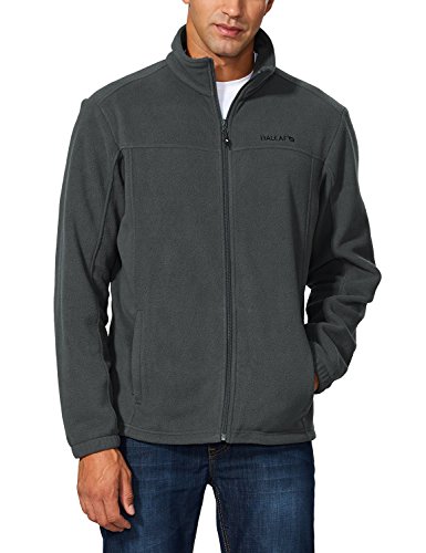 BALEAF Men's Full Zip Fleece Jacket Thermal Warm Jacket Winterwear Dark Gray Size