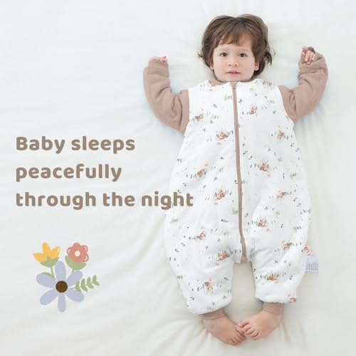 Image of Baby Sleeping Bag Baby Sleep Sack Split Leg with Removable Sleeves, Baby Cotton Sleeping Bag, Winter Toddler Sleeping Bag