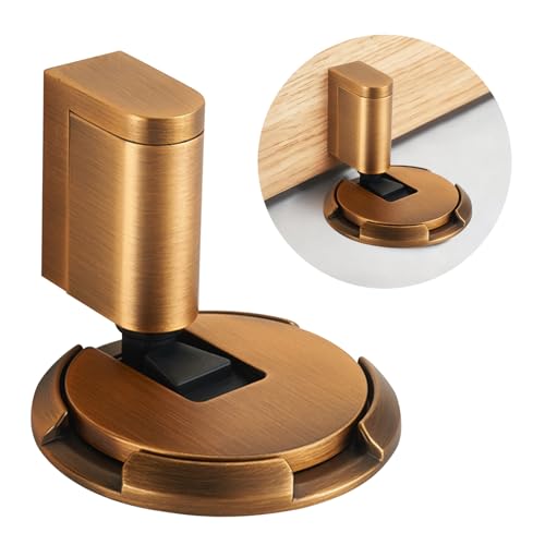 Topes para Puertas Suelo, Tope Puerta Adhesivo, Retenedor Puerta Ajustable, Door Stopper sin Taladrar, Topes Puertas Suelo para Hogar Oficina, Sujeta Puertas de Metal Resistente