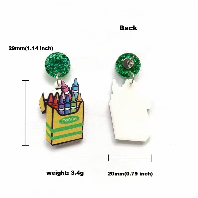 Crayon Earrings Colorful Blackboard Book Pencil Owl Wooden Dangle Earrings Asymmetric Creative Funny Art Math Readinng Librarian Teacher Earring For Women Girl Bookworm Costume Crayon Earrings Colorful Blackboard Book Pencil Owl Wooden Dangle Earrings Asymmetric Creative Funny Art Math Readinng Librarian Teacher Earring For Women Girl Bookworm Costume