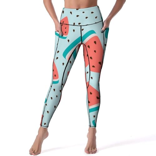 Leggings pour fitness et yoga taille haute melon d'eau anti-glissement S