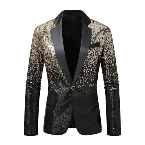 Veste de Travail Homme Bleue de Scène avec Sequins Haut de Gamme