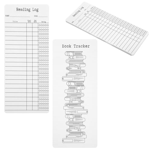 12 PCS Book Tracker Bookmark Reading List Bookmark Blank Reading Books Bookmarks Writtable Library Card Bookmarks Bulk Book Tracker for Enthusiasts Teacher Adults Accessoary White