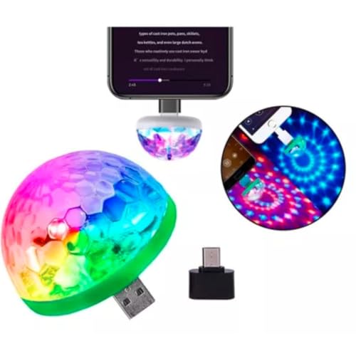 Globo De Luz Lampada Led Rgb Festa Usb Para Celular Led