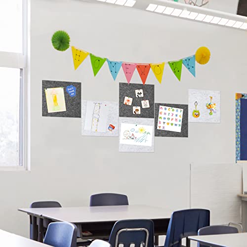 Tikea Felt Bulletin Boards 6 Pack Square Pin Boards With 35 Push Pins Wall Decor Photo Memo Display Notice Board For Office Home Classroom 12 In. X 12 In . , 3 Gray & 3 Light Gray #TOP4