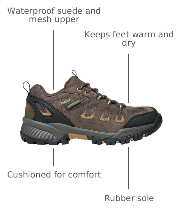 Image of Propet Mens Ridge Walker Hiking Hiking Sneakers Shoes - Black