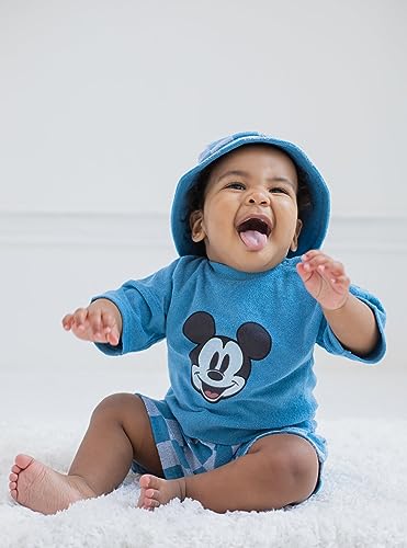 Disney Baby Loop Terry Cloth T-Shirt, Shorts & Bucket Sun Hat 3 Piece Outfit Set Newborn to Infant Sizes (0-24 Months)2