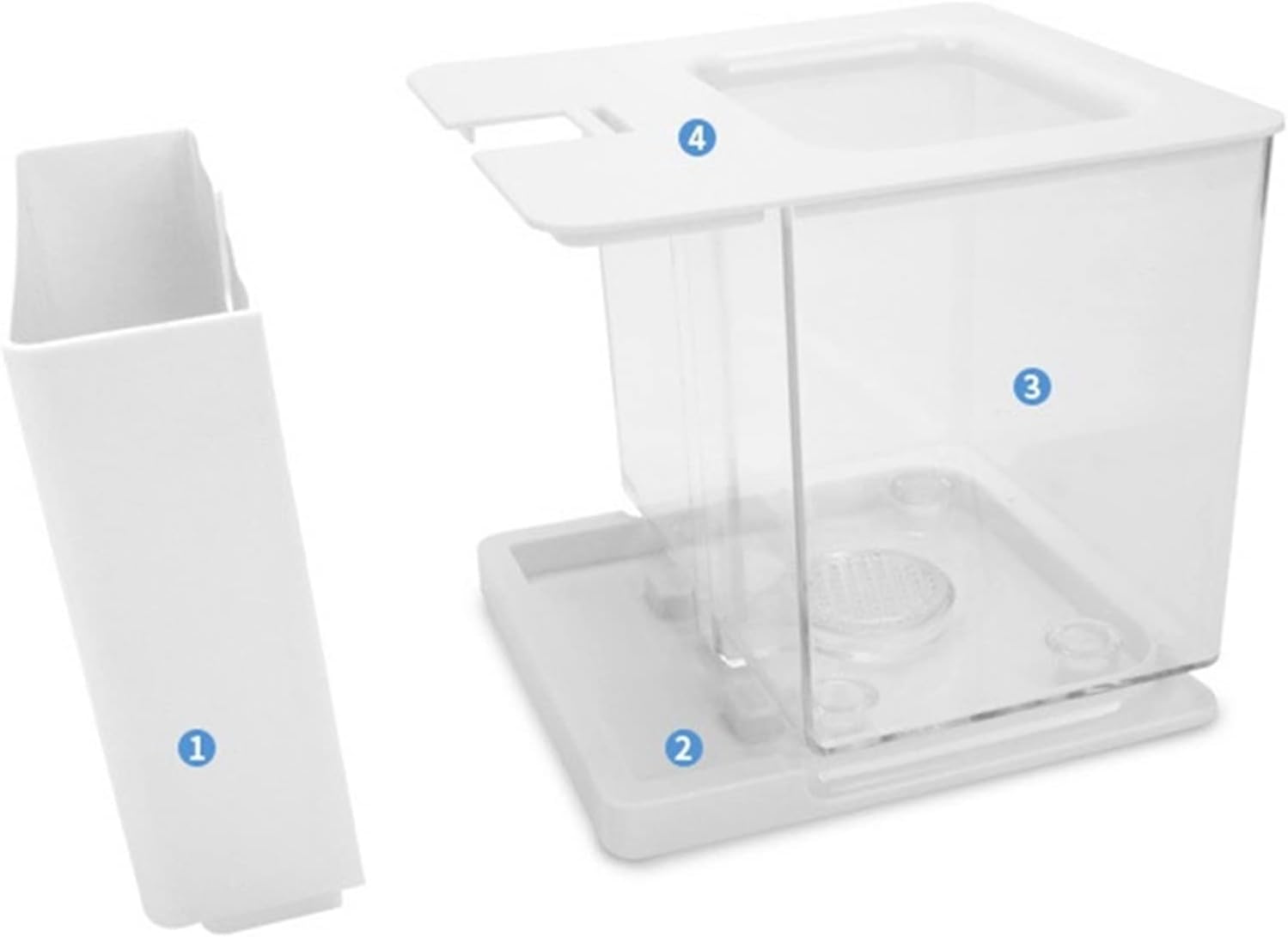 Fish Tabk Fish Tank Aquarium Fish Tank Easy to Change Water Acrylic Resin Small Fish Tank Office Desktop Decoration Cool Fish Tank(B)