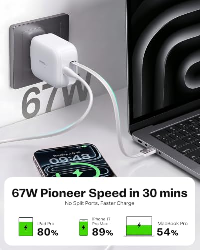 Image of TORRAS FlexLine 67W USB C Charger, Fast Charging GaN Retractable Charger