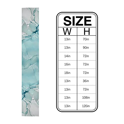 Table Runner, Aqua Marble Texture Abstract For Dining Room, Kitchen, Living Room, Holiday And Party Table Decor 13"X72" #TOP5