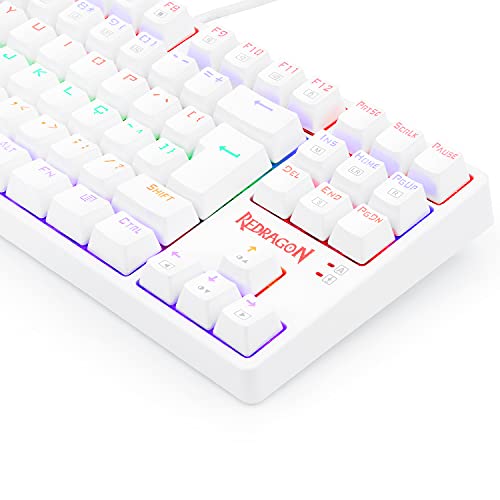 Teclado Mecânico Gamer Redragon Daksa Lunar White Iluminação Rainbow Switch K576W-R, Branco