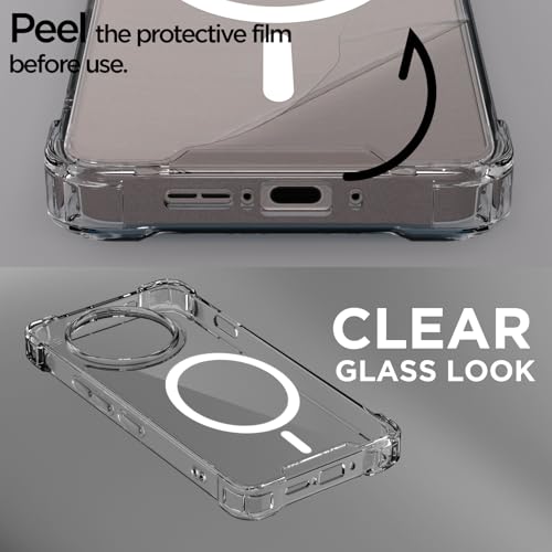 Image of Outlouders Back Cover for OnePlus 13R 5G Mag-Safe Transparent PC + TPU Bumper Case with Magnetic Support Shockproof Protection (Transparent Mag-Safe)