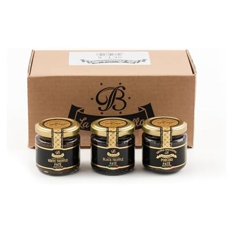 La Rustichella - Set Black Truffle Patè (90g - 3.2 Oz), White Truffle Patè (90g - 3.2 Oz) and Porcini Truffle Sauce (90g - 3.2 OZ) | Vegan, Gluten-Free, Cholesterol Free Cover