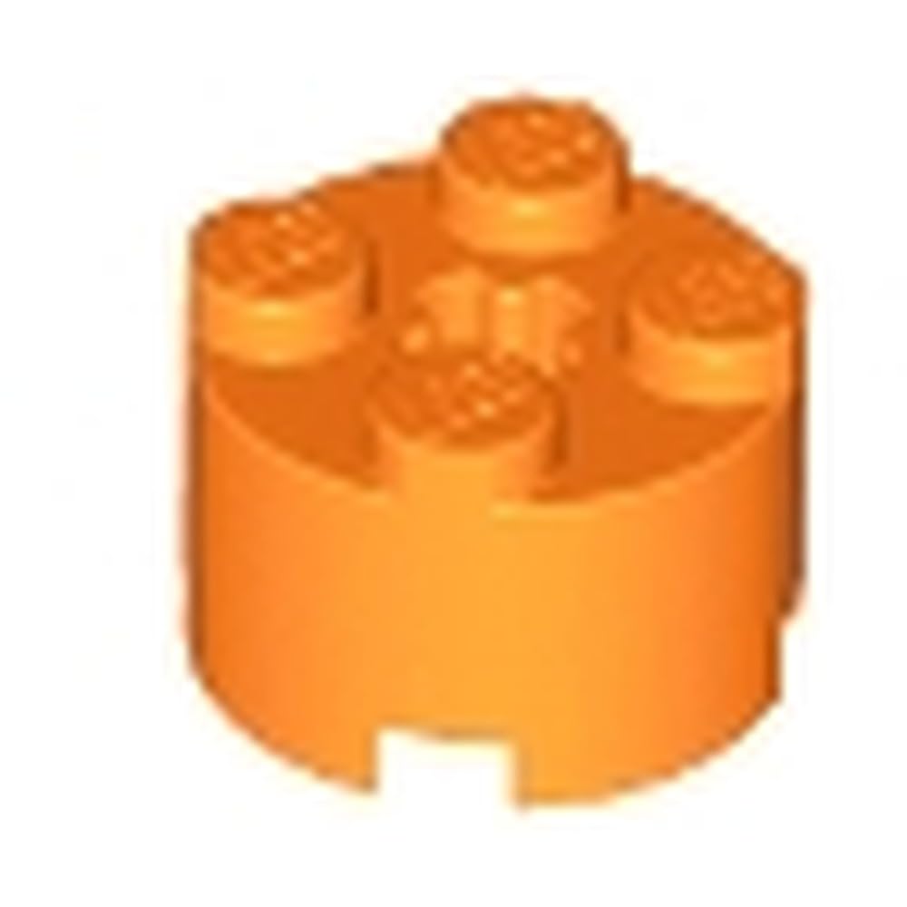 LEGO Brick, Round 2 x 2 with Axle Hole, Part 3941 (Orange, 10, count) — image 1