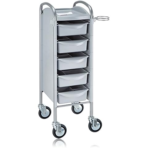 Piccolo Original 6002, stabiler und langlebiger Friseur Arbeitswagen Salon Trolly Rollwagen Stapelboy Cover