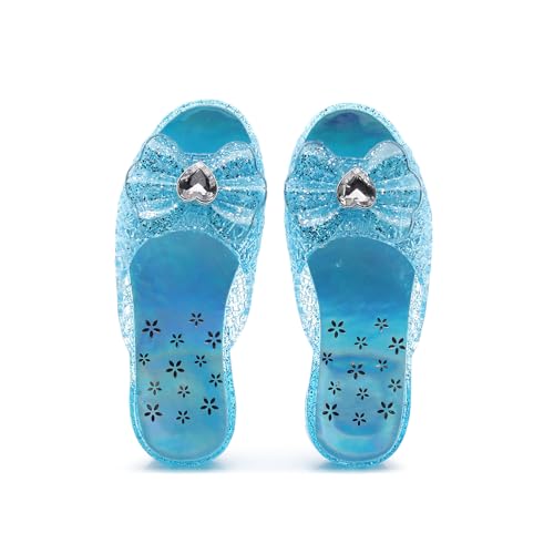 Image of Jelly Sandals for Girls Dress Slide Princess Frozen Inspired Elsa Flats Dance Party Cosplay Snow Queen Birthday Clear Slippers Summer Little Girls, Toddler Slip On