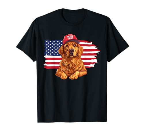 Trump 2024 Dog Dogs Golden Retriever Donald Trump 2024 T-Shirt