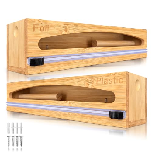 NovaNest Wrap Organizer Dispenser with Cutter, (2 Piece Set), Fits 12