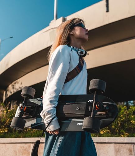 Exway Wave Belt 180Wh Electric Skateboards with Remote, Top Speed of 23 Mph, Quick-Swap Battery, 440 LBS Max Load, IP55 Waterproof, Mini Cruiser for Adults & Teens