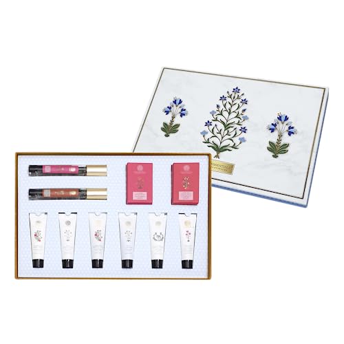 Forest Essentials Luxurious Trial Sized Skin & Hair Care Selection Box | Personal Care Trial Size Luxury Kit for Women and Men |10 Piece Gift Set