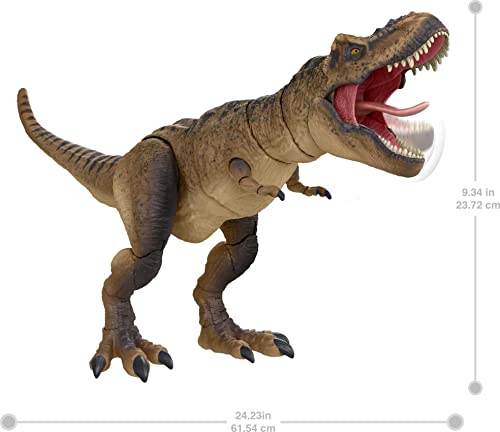 Image of Mattel Jurassic World Mattel Jurassic Park Hammond Collection T Rex, Tyrannosaurus Rex Collector 24-in Dinosaur Figure, Deluxe Articulation