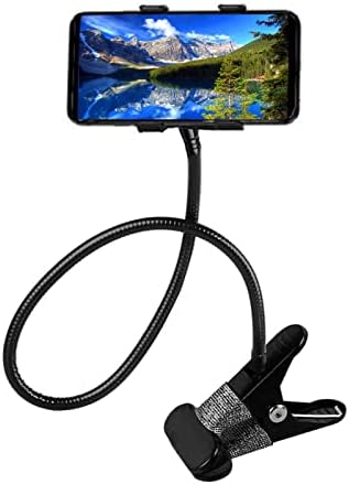 Lazy Bracket - Flexible Solid-Grip Phone Holder with Adjustable Universal Gooseneck Smartphone Stand Cell Phone Holder Gooseneck Mount, Lazy Clamp Clip Flexible Phone Stand for Office Desk Bed
