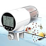 Automatic Fish Feeder for Aquarium and Fish Tank, JuzPetz Auto Turtle Food Dispenser with 200ml Large Capacity, Battery Powered Food Feeding Timer for 7, 14 Day Holiday, Vacation, Batteries Included