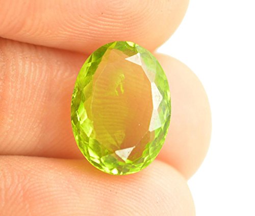 KaratKing® KaratKing® - Piedra preciosa natural certificada ovalada extraída de la tierra de Pridot, sustituto suelto de esmeralda de 4,1 quilates por KaratKing®, peridoto, Peridoto