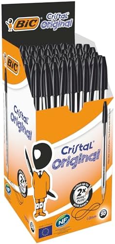 BIC Ballpoint Black 1,0 mm- Pack Of 50 Pieces