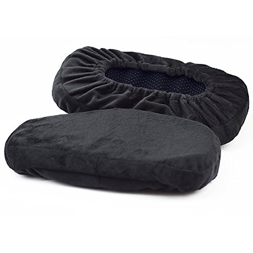 SMELOV Chair Armrest Pads and Memory Foam Elbow Support Arm Pad Cover,Universal Fit for Home or Office Chair (L, Black)