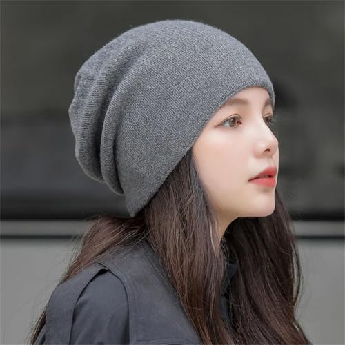 Bonnet tricoté mixte à double isolation thermique et couleur unie mate