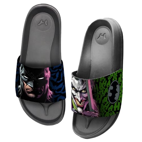 Popfunk Batman Joker Face to Face Unisex Adult Slides Adjustable Flip Flop Sandals Officially Licensed Hypd Slydr Switch™3