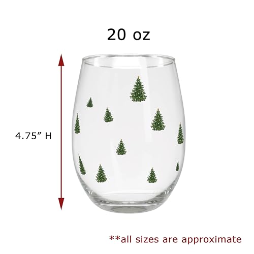 Verres à vin sans pied design sapin de Noël de qualité supérieure x8 - 3