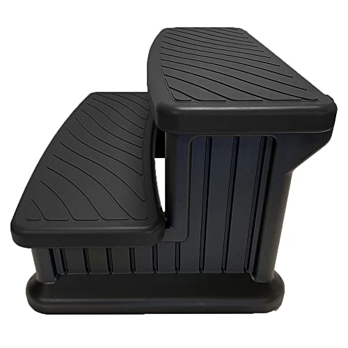 Puri Tech Universal Spa & Hot Tub Outdoor Steps No Slip Grip Support - Black - Image 3