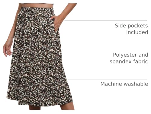 Image of Witsmile Flowy Skirt Elastic High Waist A-Line Skirt with Pockets Bohemia Cover-up for Women 2026 Trendy(S-2XL)