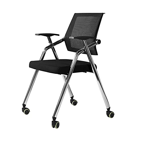 Chaise de conférence FANDIAO noire avec tablette écritoire et roues pour bureau