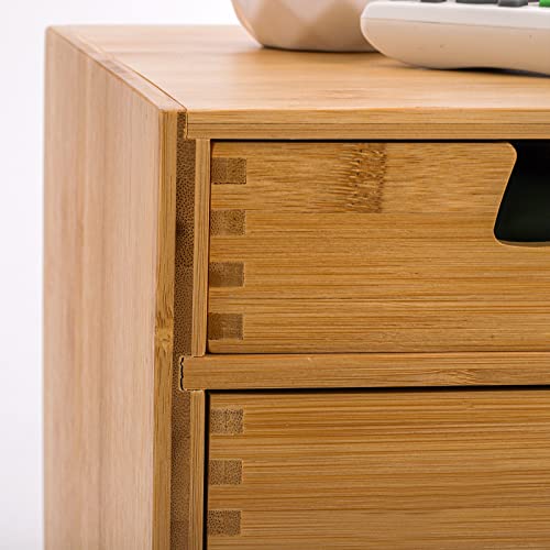 Deayou DE-BAMBOODESKORGANIZER-3T4D Bamboo Desk Organizer, Bamboo Storage Cabinet Box With 4 Drawers thumb #8