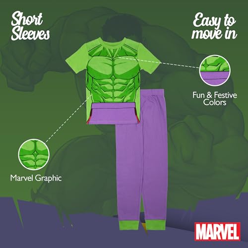 Image of Marvel Boys' 2-piece Snug-fit Cotton Matching Holiday Pajama Set, Soft & Cute for Kids
