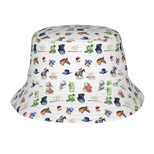 Sombrero Bucket Unisex Negro Estilo Retro Casual miniatura 1