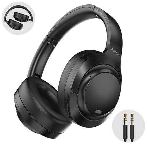 Noise Cancelling Headphones - 2025 Upgraded Wireless Over Ear Bluetooth Headphones Comfort Fit, 100H Playtime, Deep Bass, Hybrid Active Noise Canceling, Crystal Clear Calls for Travel/Office - Black